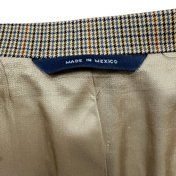 BROOKS BROTHERS Mens Wool Blazer 42R Brown Houndstooth Sport Coat Classic Preppy - Picture 7 of 16